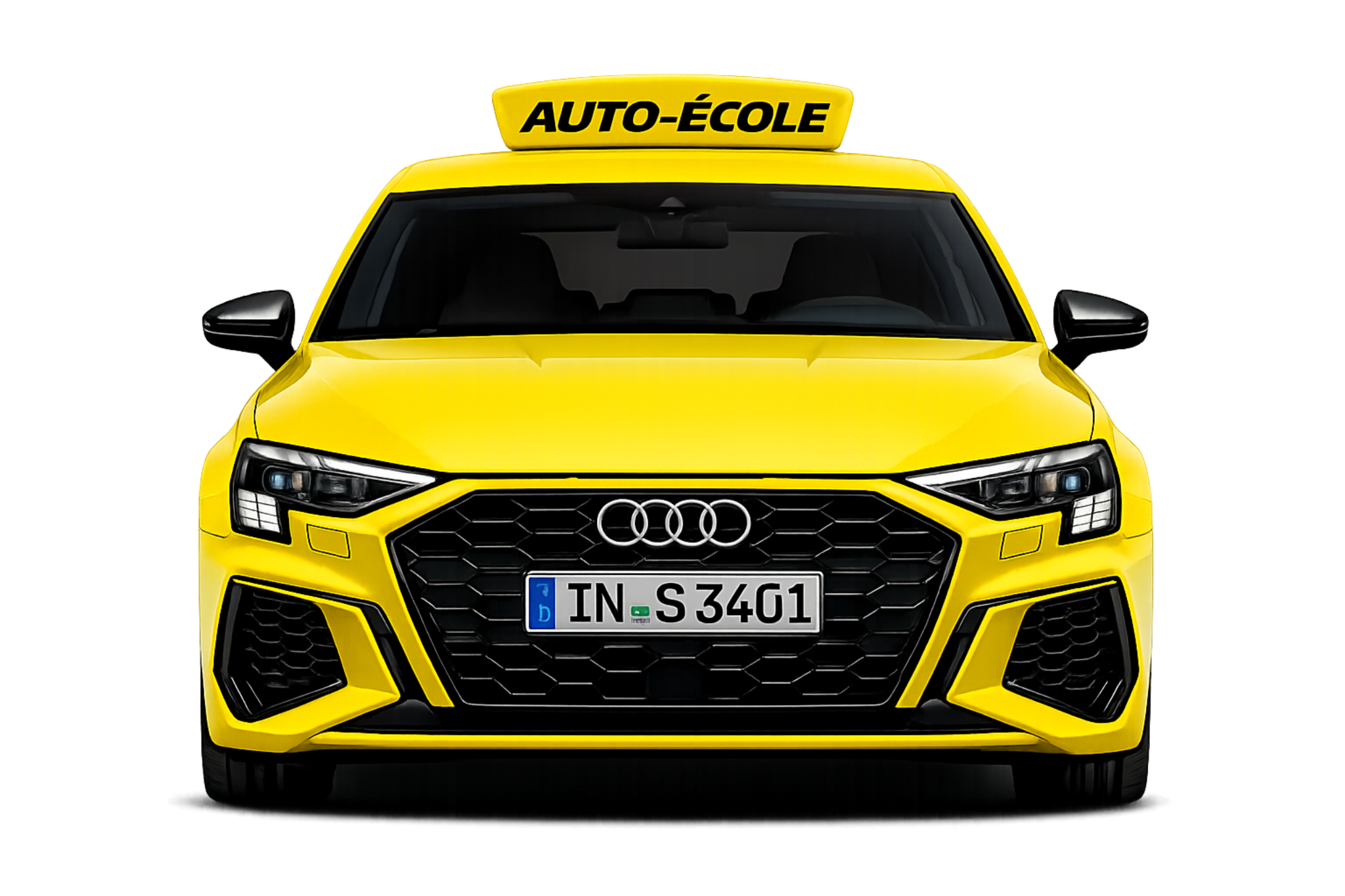 Audi A3 jaune de l'Auto-école Génicart